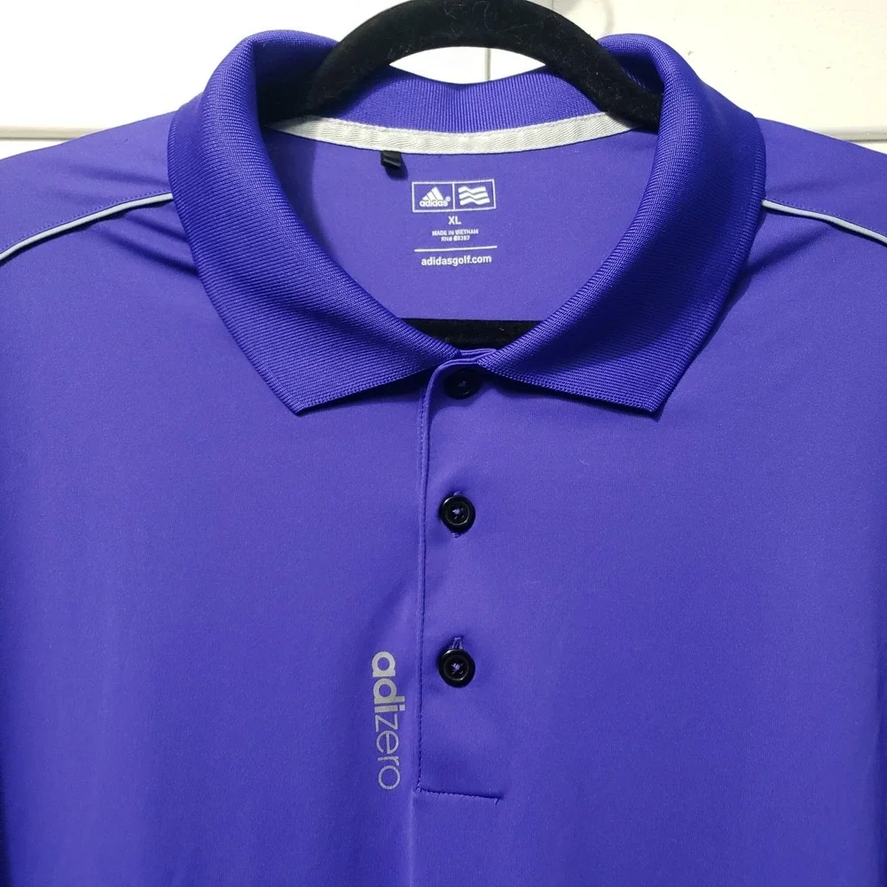 Adidas Adizero Golf Polo Men's XL Purple Short Sleeve Performance Active Shirt‎